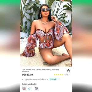 Shein sleeved 1 piece swimsuit